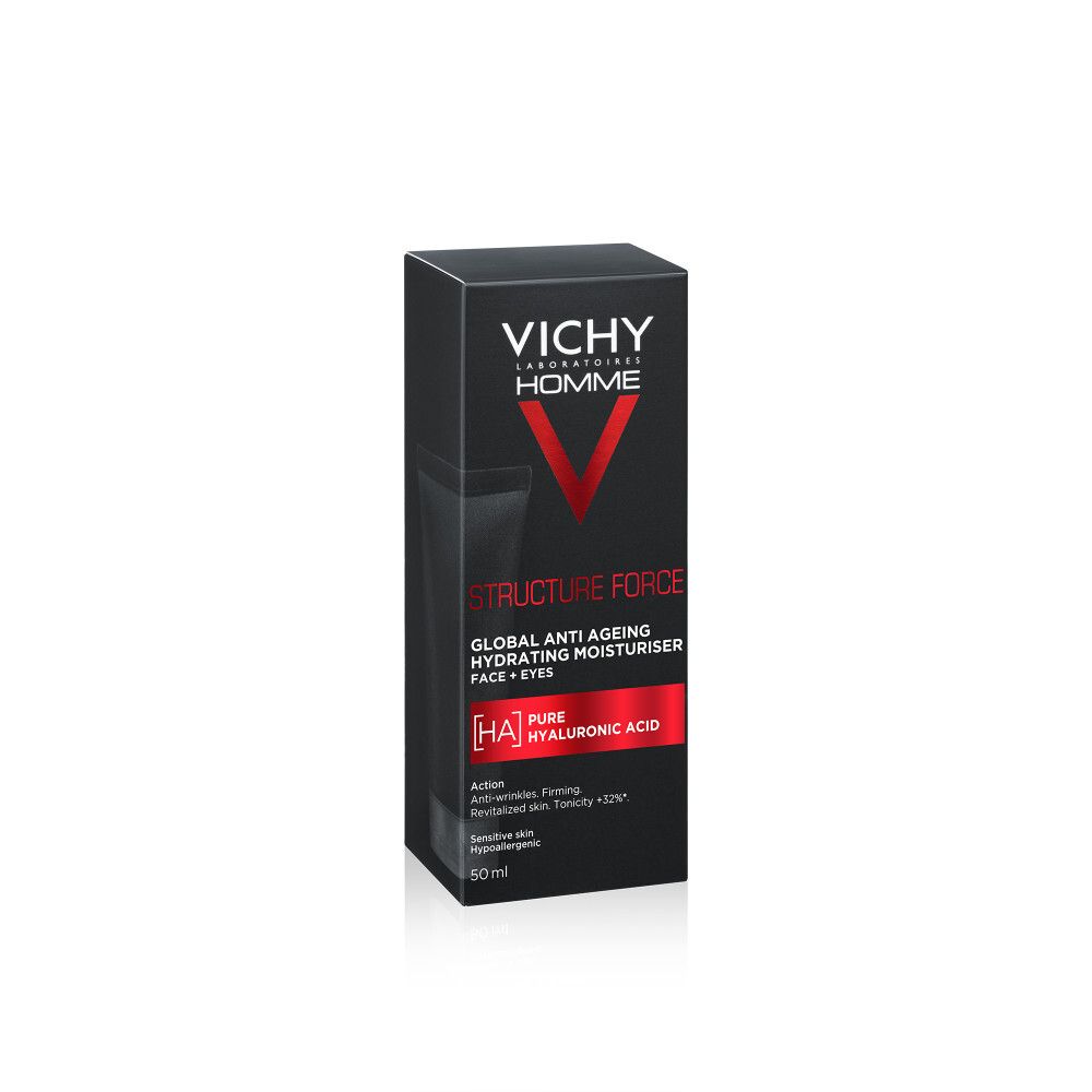 Zwarte doos. Vichy Homme, Structure Force. Tekst. 50 ml.