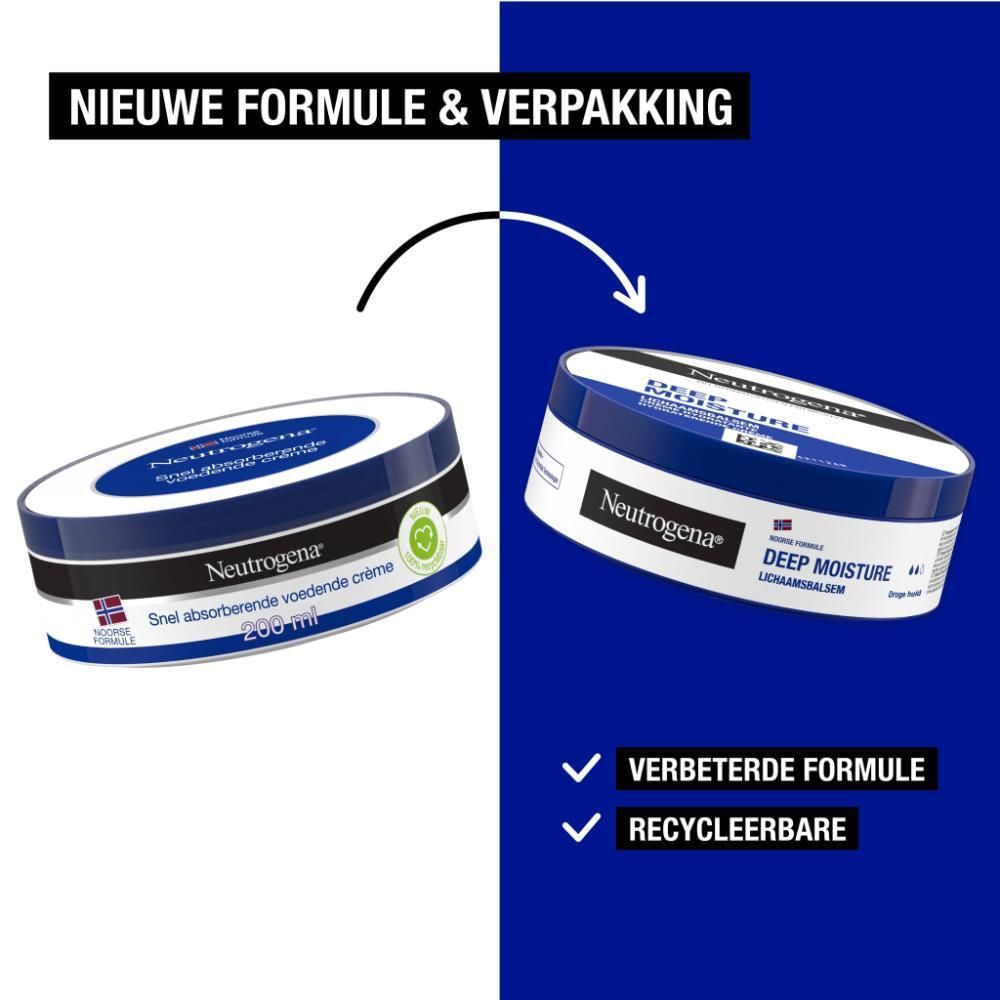 Vergelijking: Nieuwe formule en verpakking. Verbeterde formule en recyclebare pot.