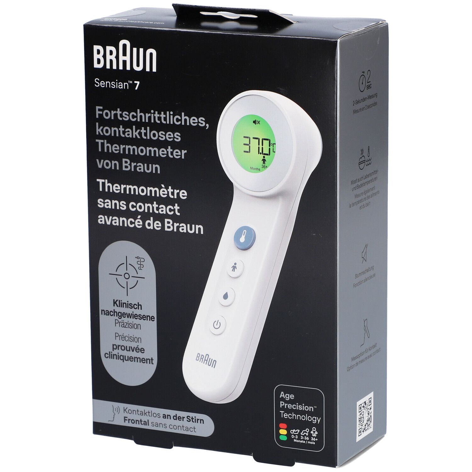 Braun Thermomètre Frontal Sans Contact + Contact Age Precission Bnt400 1 thermomètre