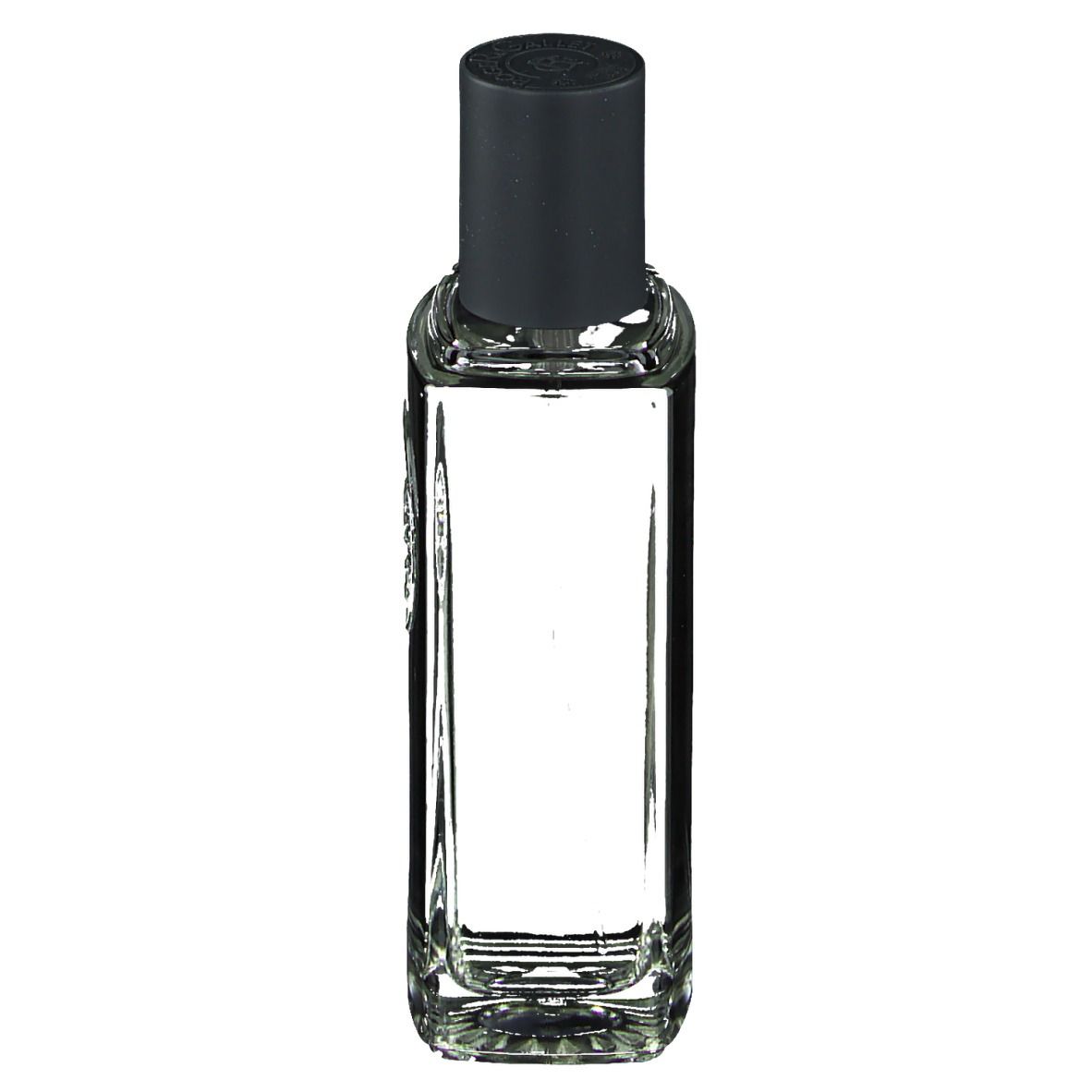 Roger & Gallet L'Homme Cèdre Eau de Toilette. Flacon rectangulaire en verre, bouchon noir. Logo et texte.