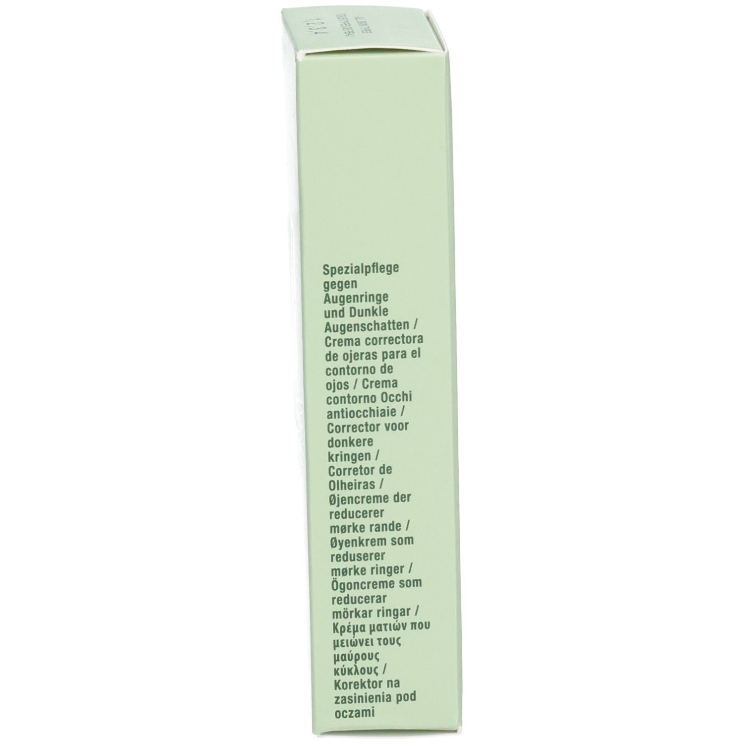 Seite der Clinique Even Better Eyes Kartonverpackung mit Anwendungsbereichen.