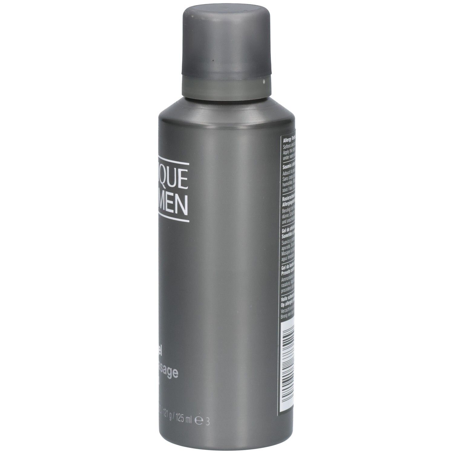 Clinique For Men Aloe Shave Gel Flasche, Seitenansicht.