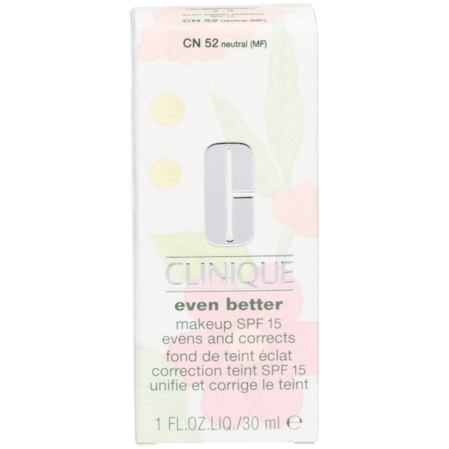 Clinique Even Better Makeup SPF 15 und Kartonverpackung, helle Hautfarbe.