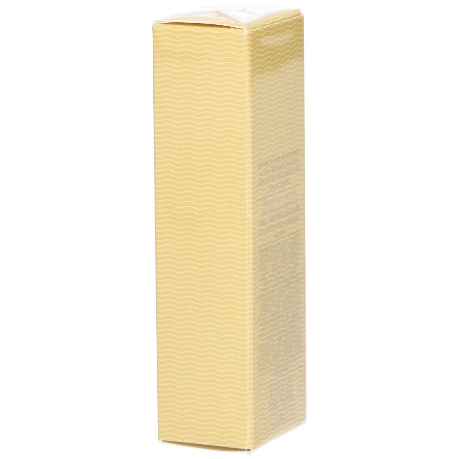 Seite der Aromatics Elixir Parfum Spray Umverpackung mit Wellenmuster und Produkttext.