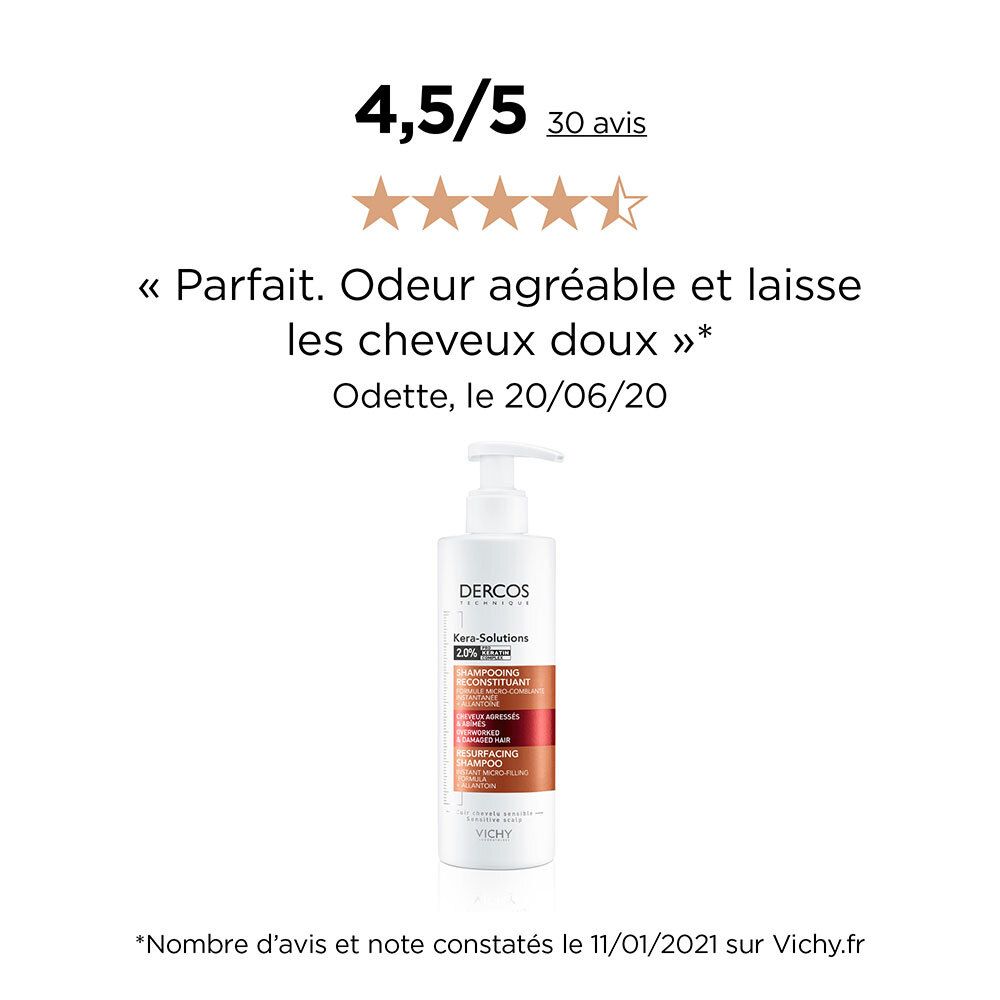 Product met beoordeling 4,5/5. Citaat: Perfect. Aangename geur, maakt het haar zacht.