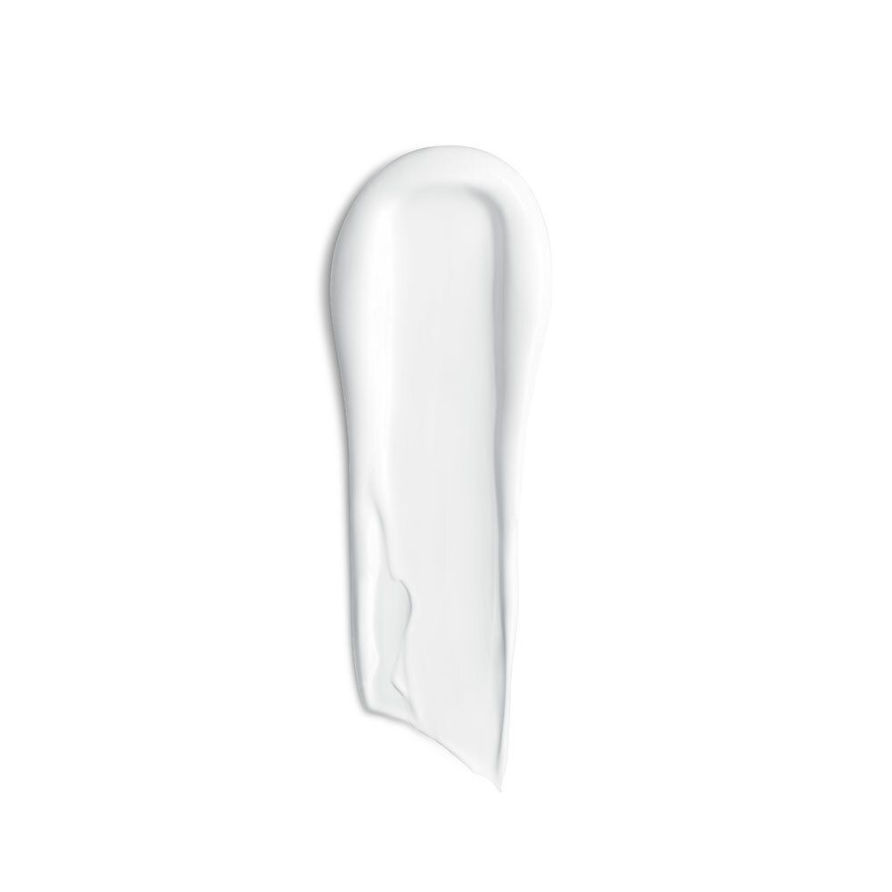 Produit blanc sur fond blanc. Texture crème.
