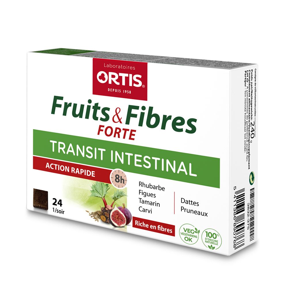 Ortis® Fruits & Fibres Forte Transit intestinal 24 cubes