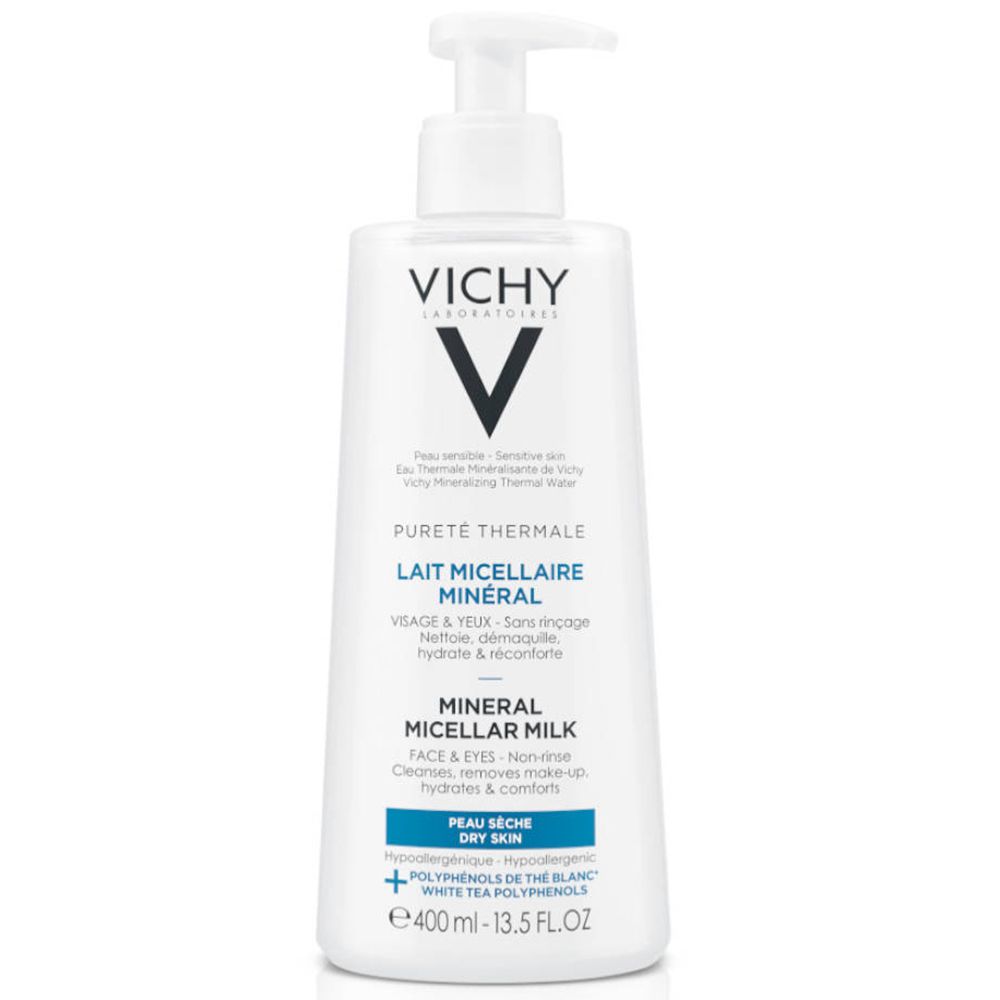 Vichy Pureté Thermale Minéral Lait nettoyant micellaire pour peau sèche