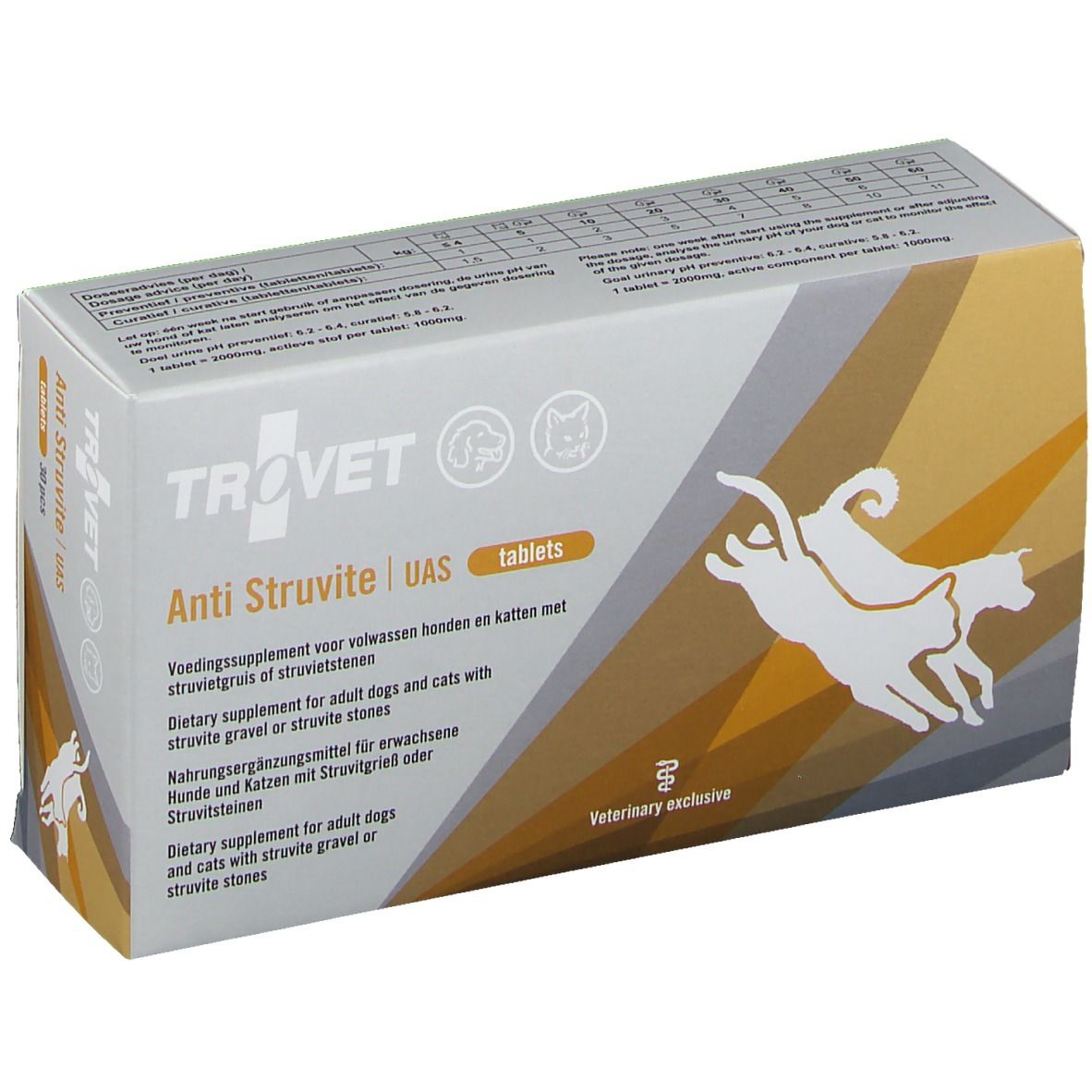 Trovet Anti Struvite UAS Hond en Kat 30 Tabletten
