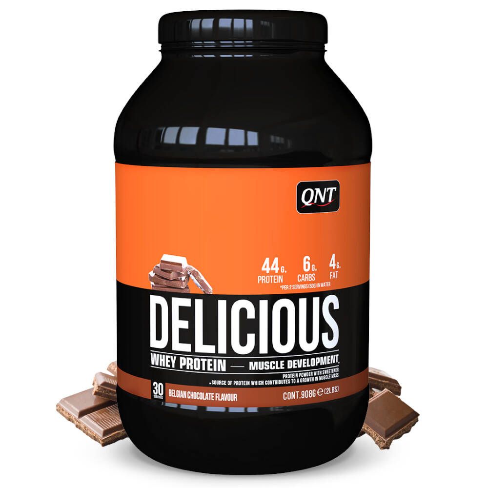 QNT Delicious Whey Protein Poudre chocolat belge