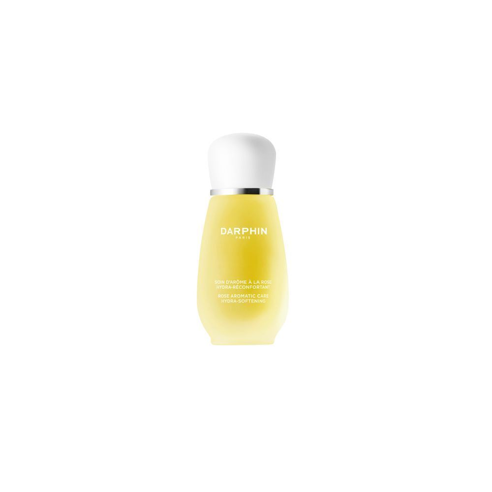 Flacon jaune avec bouchon blanc. Inscriptions: Darphin Paris. Nom et description du produit.