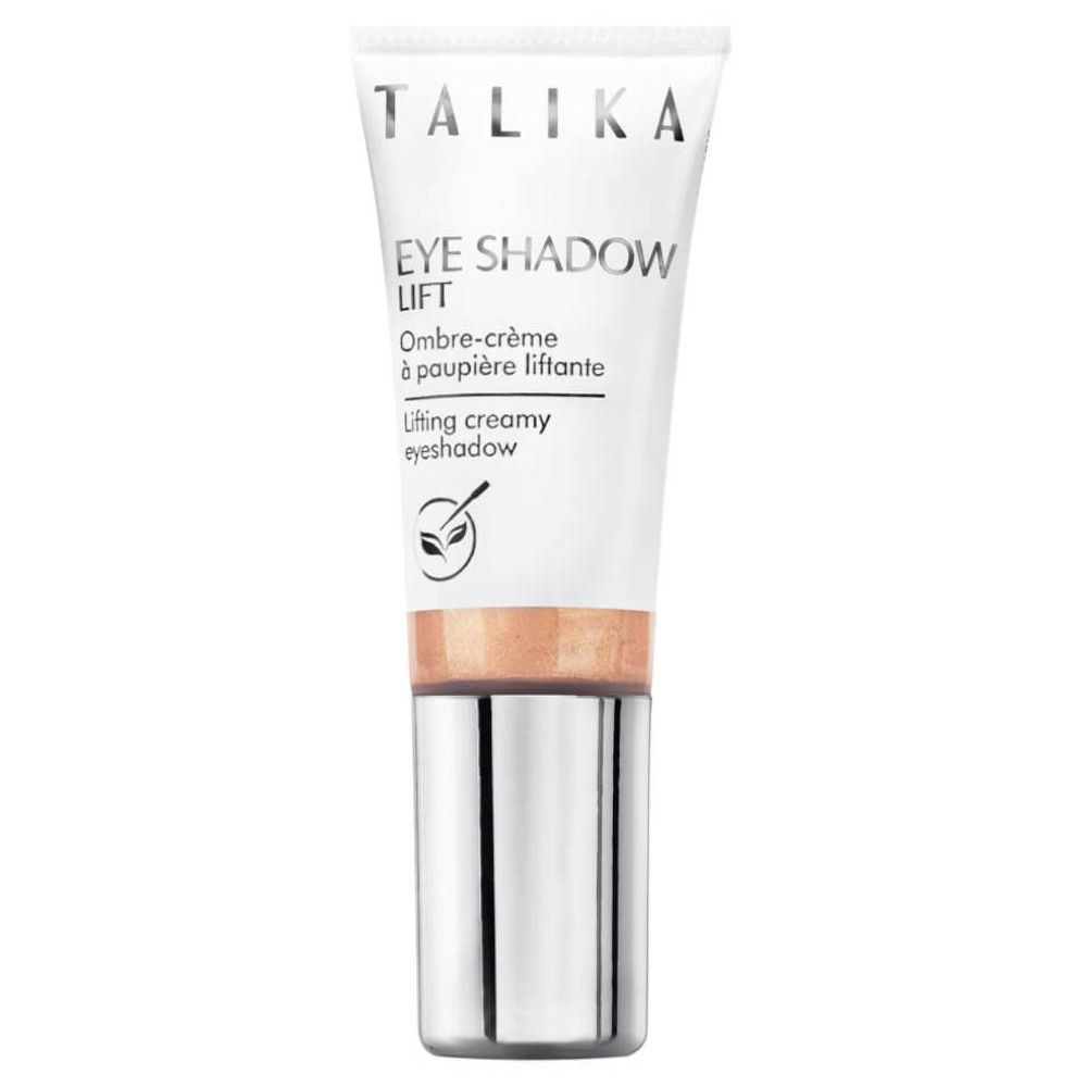 TALIKA Eye Shadow Lift. Ombre à paupières crème en tube. Tube blanc et argenté avec produit brun. Inscription: TALIKA, Eye Shadow Lift.