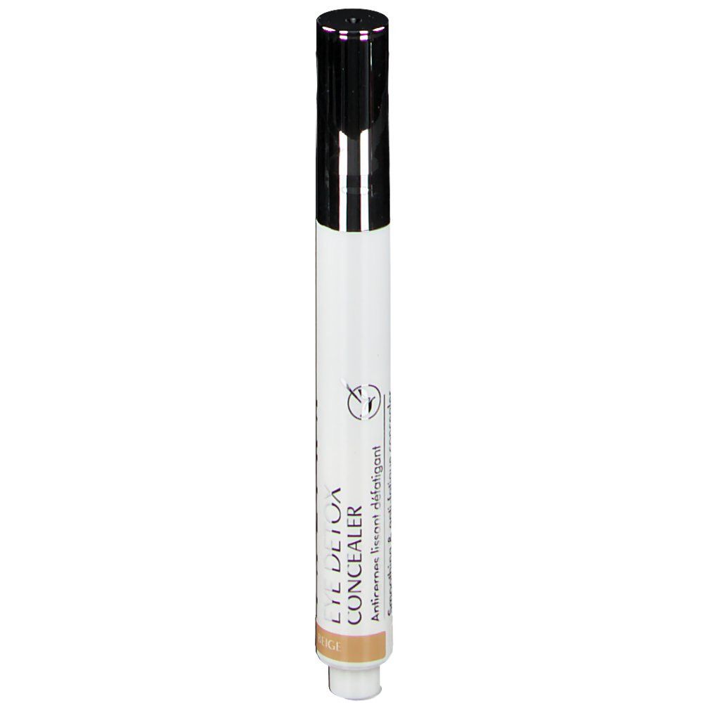 TALIKA Eye Detox Concealer Teinte Beige. Witte pen met zwarte dop. Beige kleur aan de onderkant. Tekst: EYE DETOX CONCEALER.