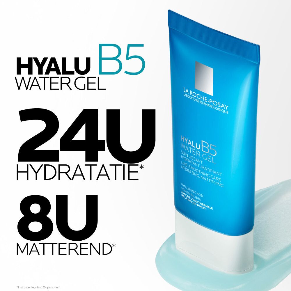 La Roche-Posay Hyalu B5 Water Gel tube met tekst.
