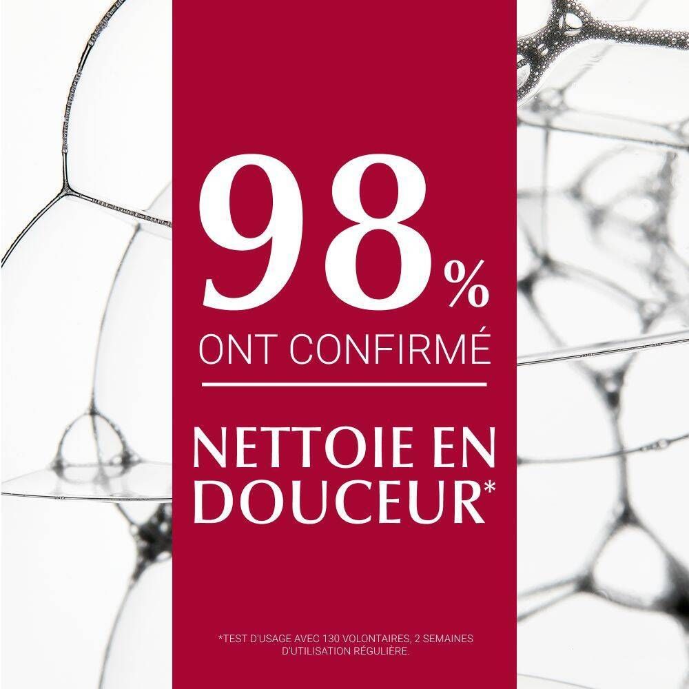 Texte sur fond rouge: 98% confirment un nettoyage en douceur.