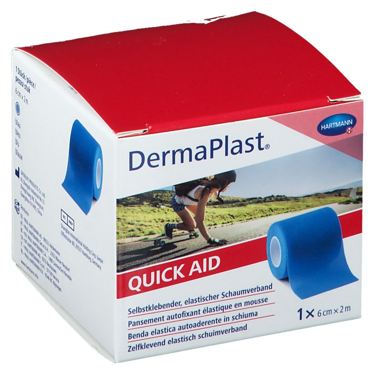 DermaPlast® Quick Aid selbstklebender elastischert Schaumverband  6 cm x 2 m