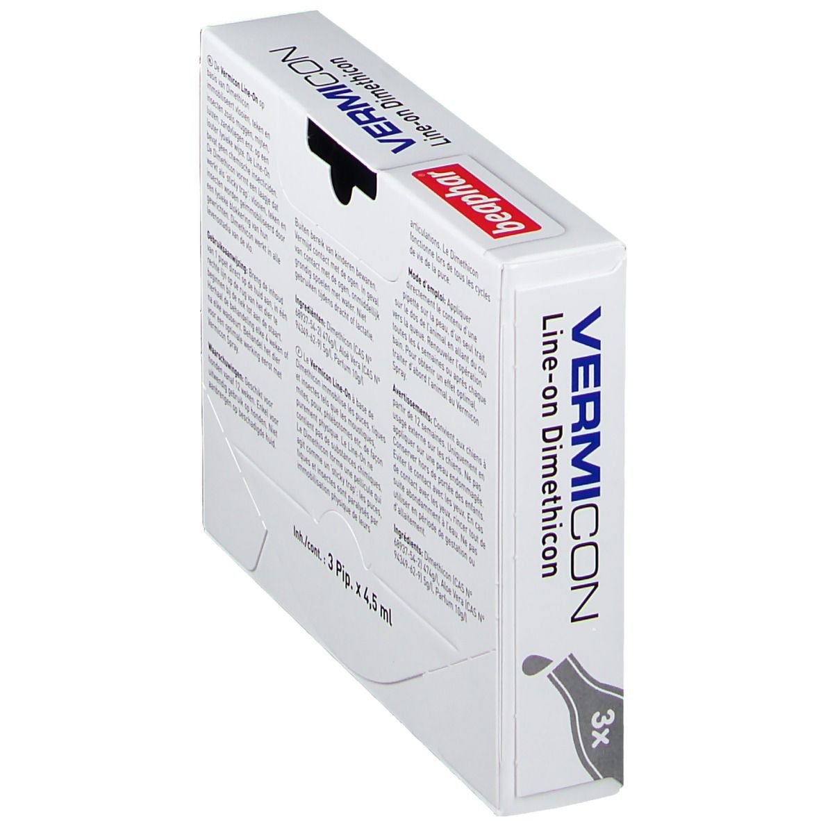 Schuine weergave van de productverpakking. Bevat productnaam en 3 doses. Merk: beaphar.