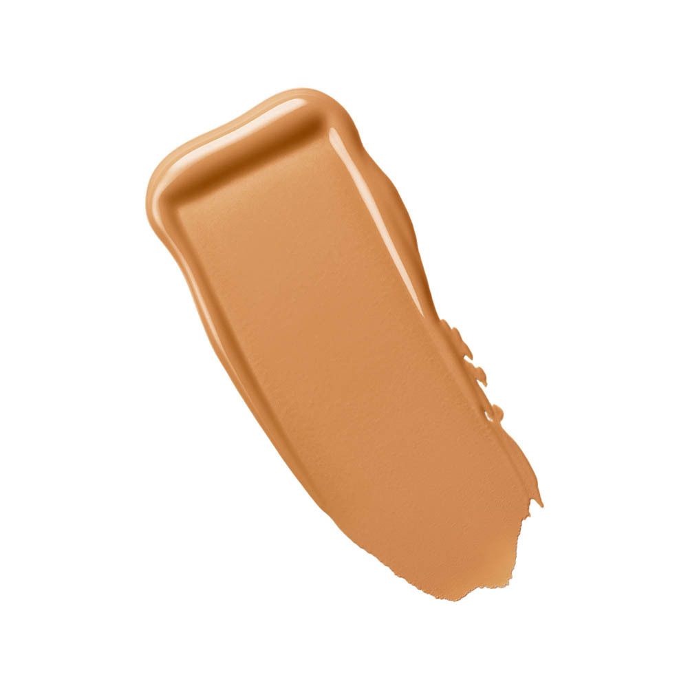 Ein einzelner Swatch einer flüssigen Foundation in einem warmen Beige-Ton.