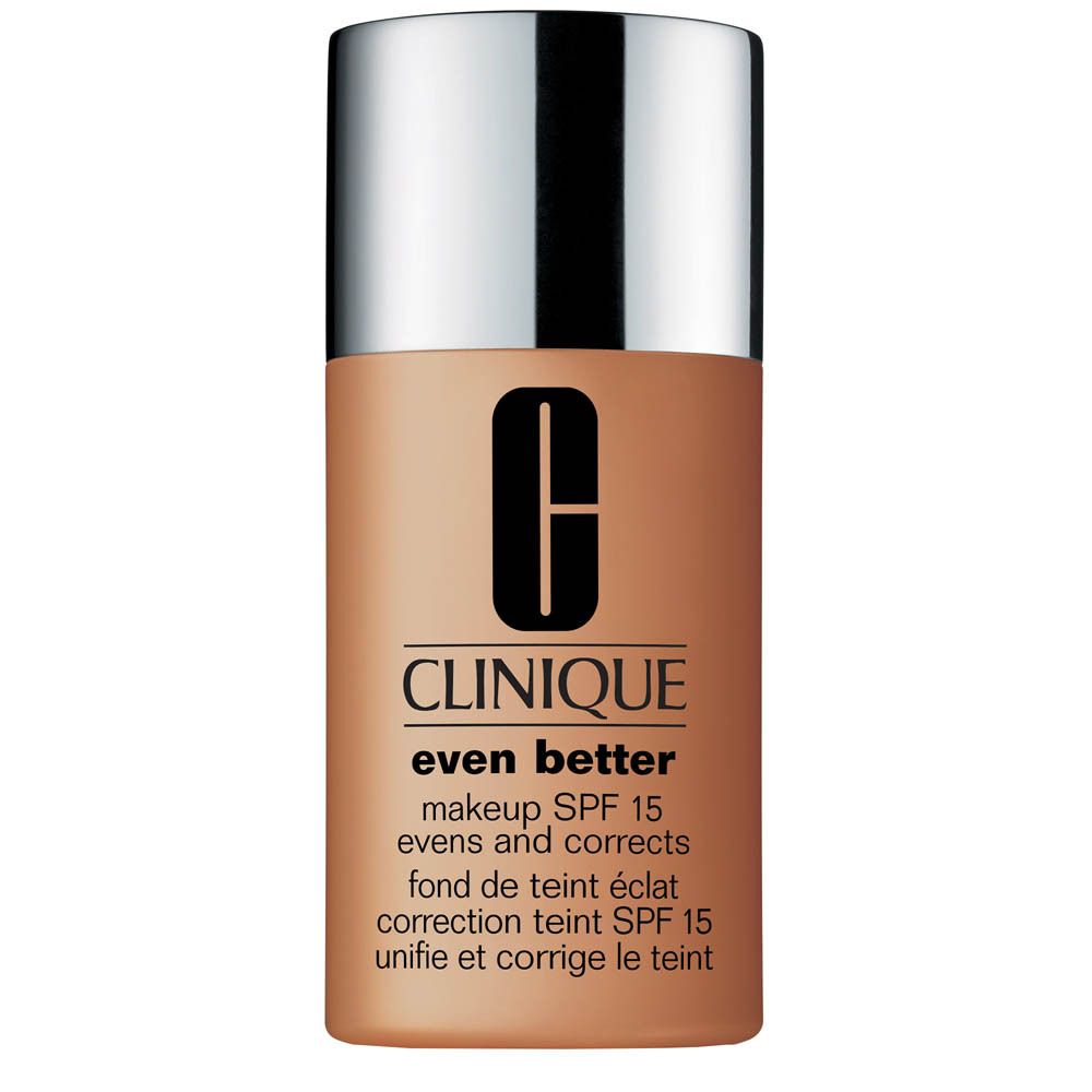 Clinique Even Better Make-up SPF 15 Fläschchen in Beige mit silbernem Deckel.