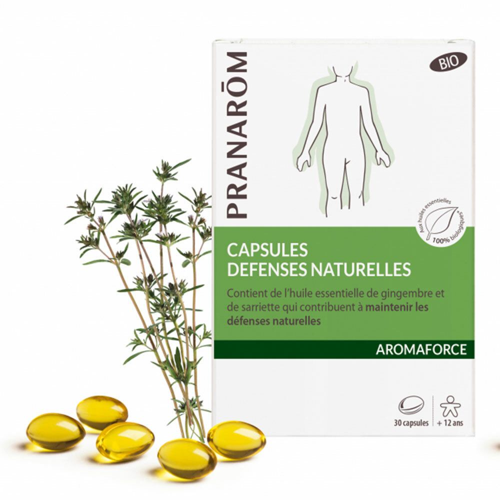 Pranarôm - Aromaforce - Capsules Défenses Naturelles - Compléments Alimentaires Aux Huiles Essentiel