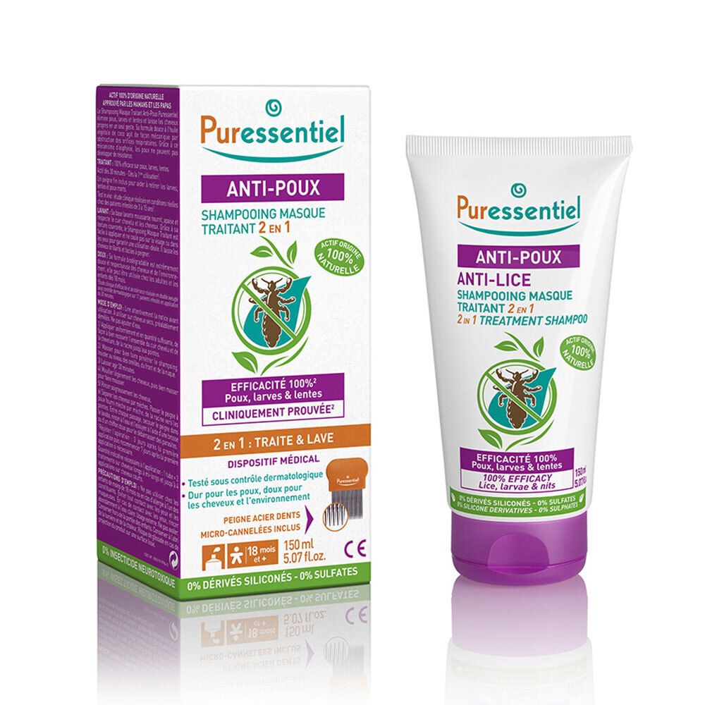 Puressentiel Anti-Luizen Verzorgende Shampoo 2 in 1 met Kam 150