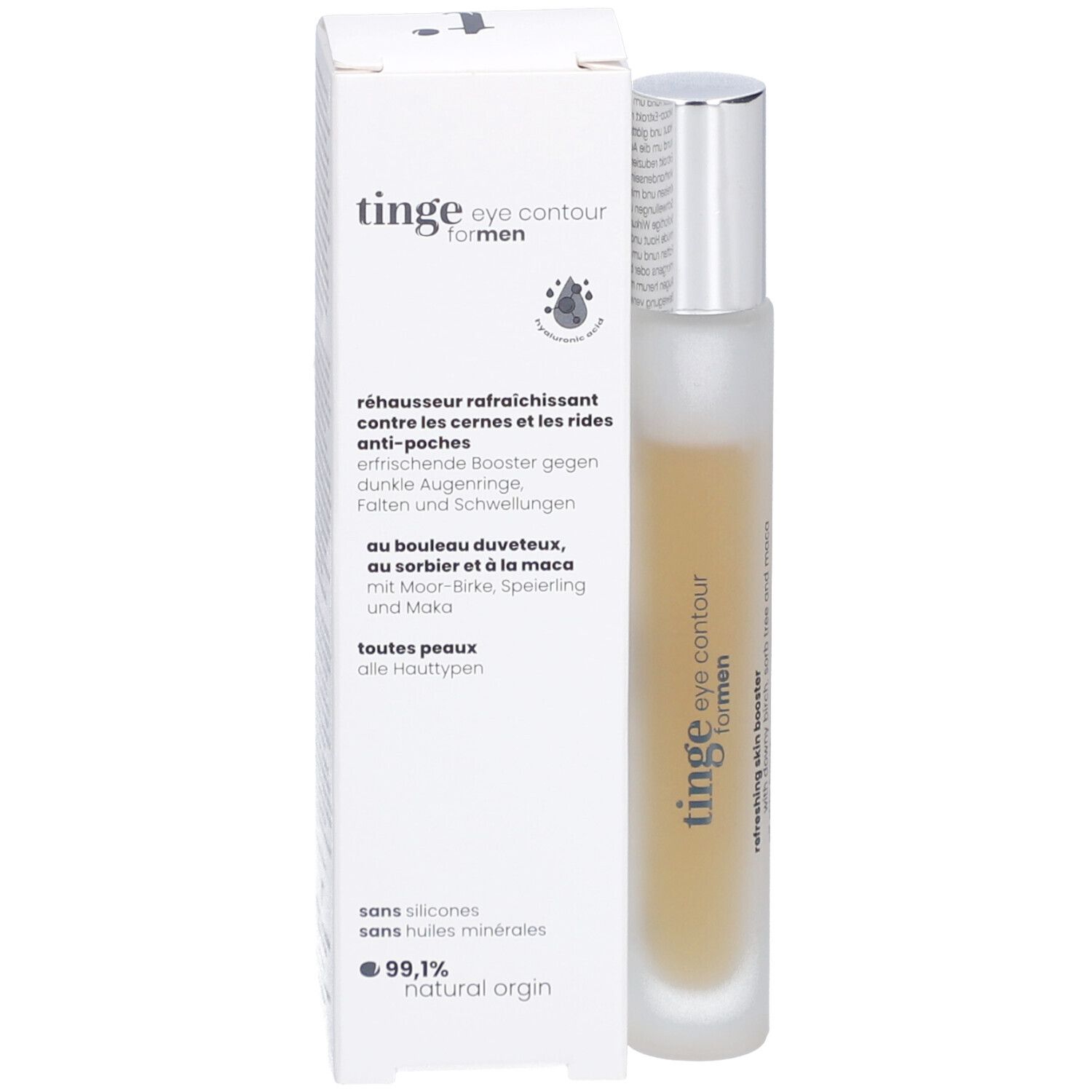 Tinge Eye Contour for Men Roller. Erfrischender Hautbooster für alle Hauttypen.