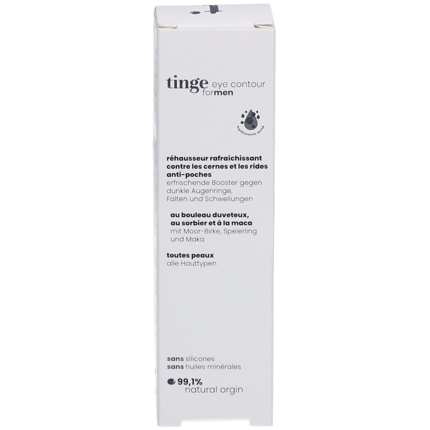 Tinge Eye Contour for Men Roller. Erfrischender Hautbooster mit Birke, Sorbus und Maca.