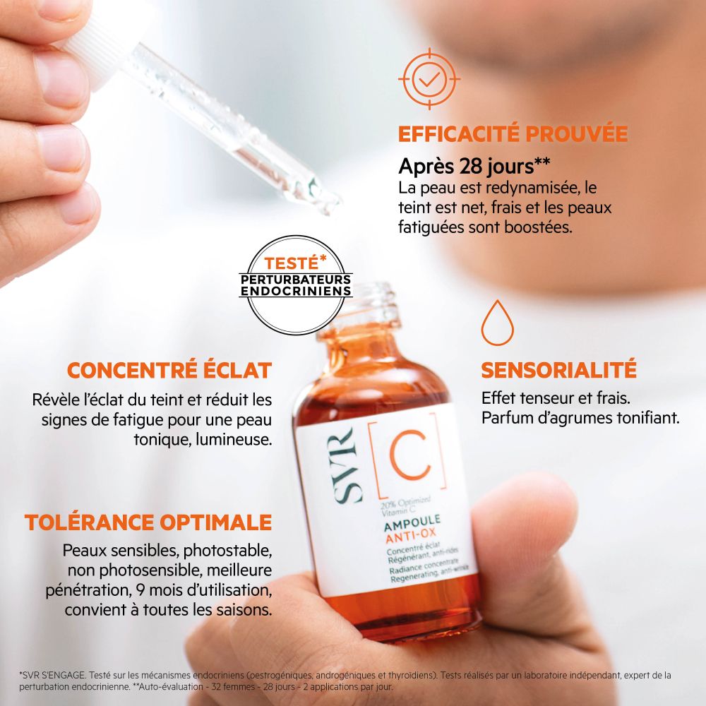 Produit avec pipette. Nom du produit : Ampoule Anti-Ox.