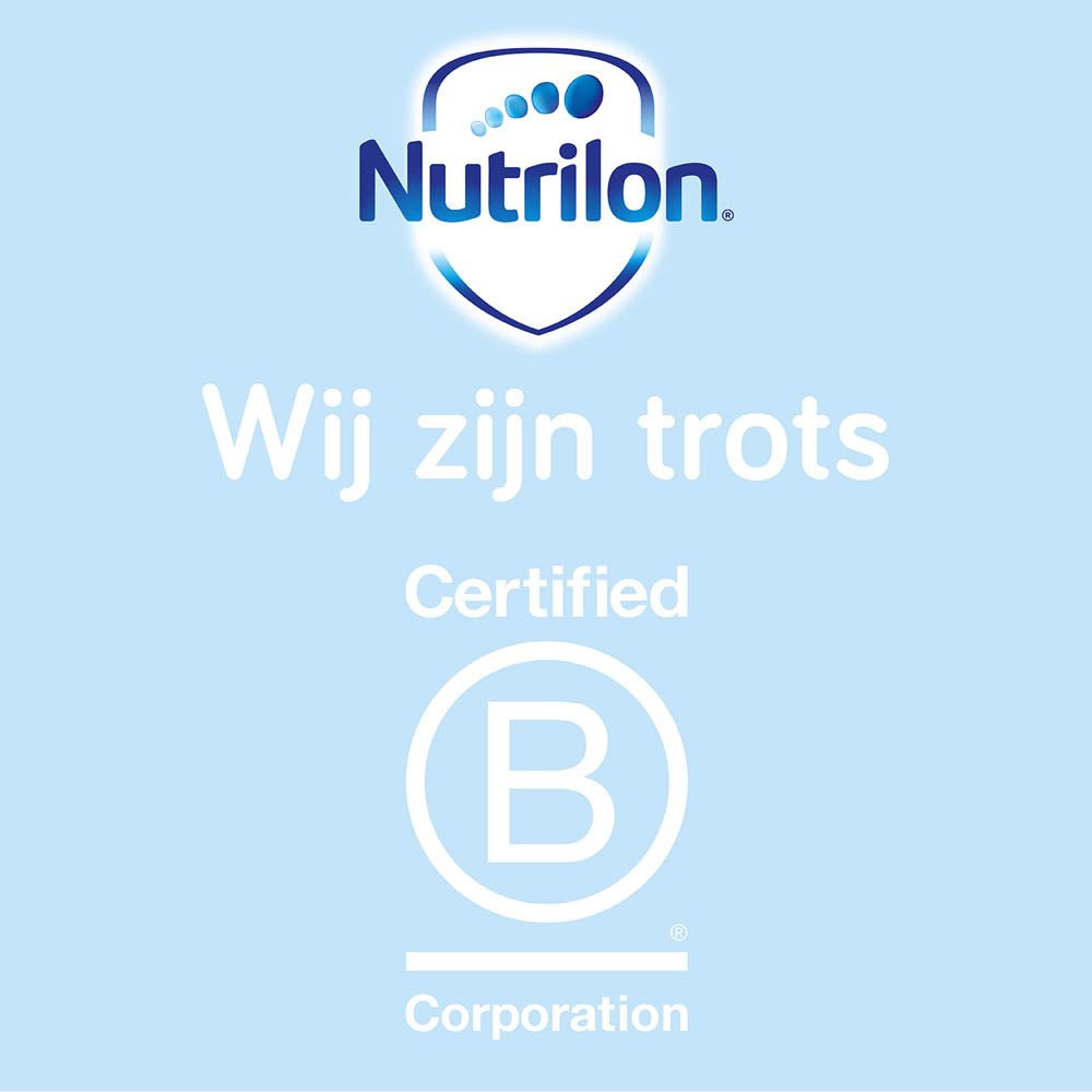 Nutrilon logo. Wij zijn trots. Certified B Corporation.
