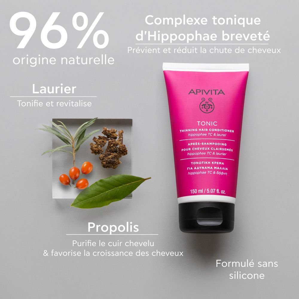 Tube rose avec bouchon noir, à côté des ingrédients. Texte : 96% d'origine naturelle.