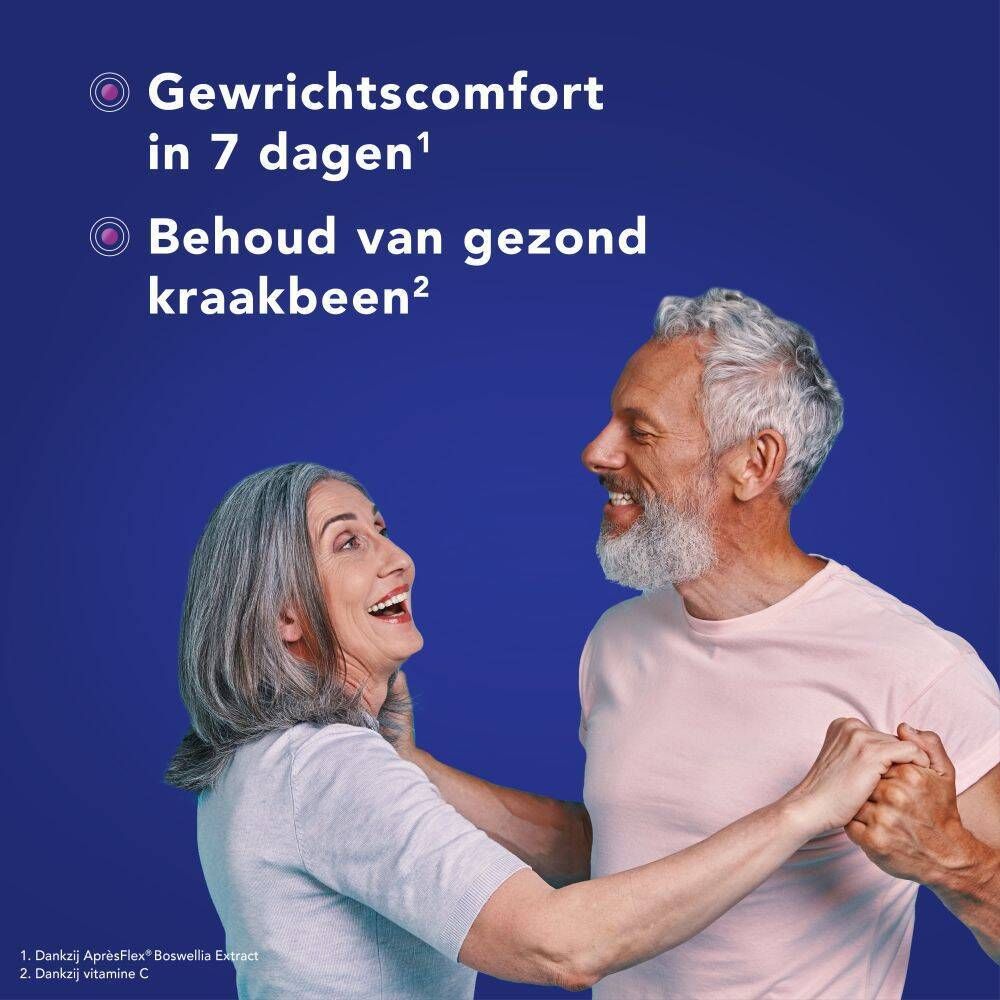 Osteoplus 2 in 1-verpakking. Witte doos met productnaam en illustratie van een gewricht. Bevat 60 tabletten.