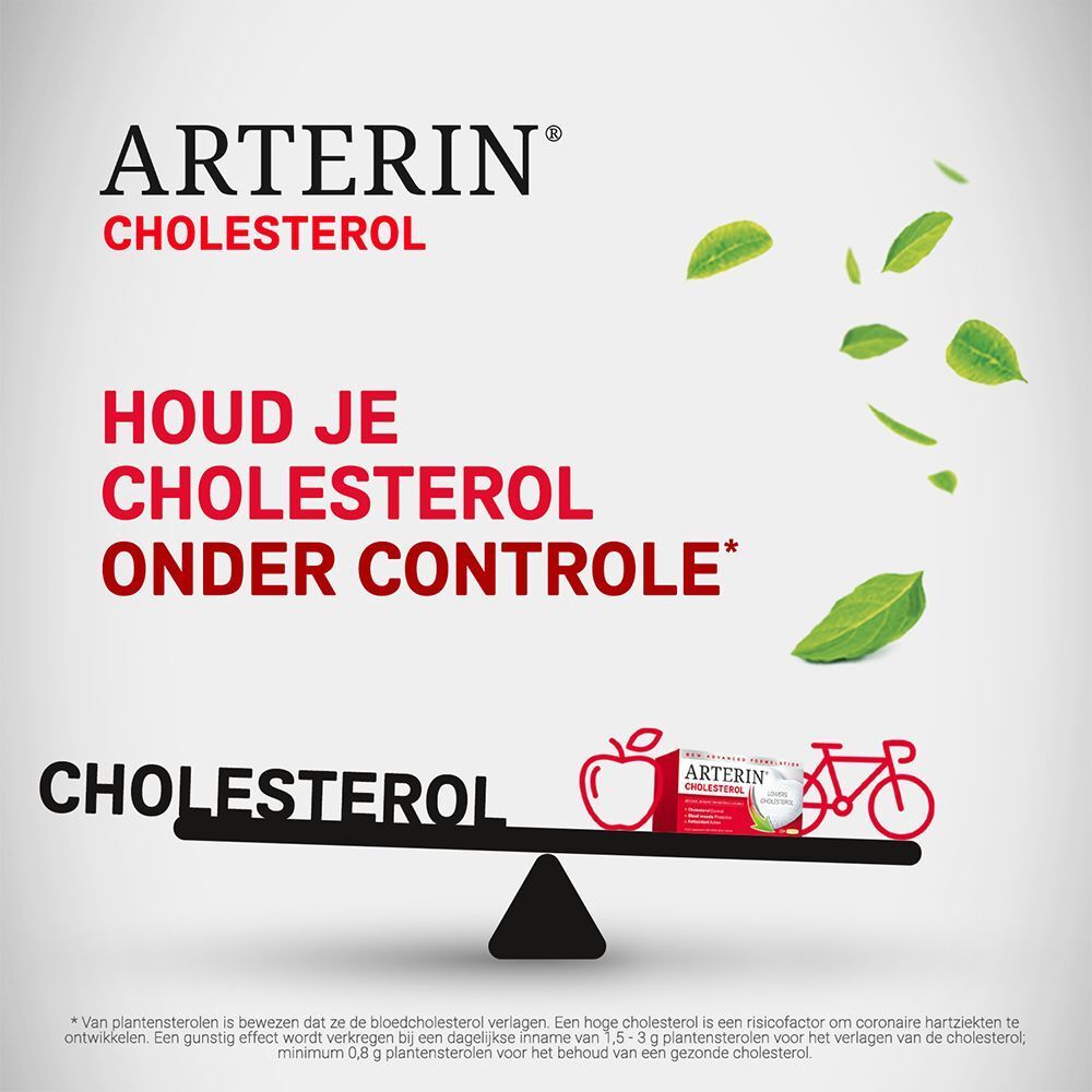 Rode doos Arterin Cholesterol. Nieuwe formule. Bevat 90 tabletten.