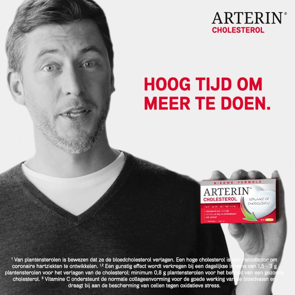 Rode doos Arterin Cholesterol. Nieuwe formule. Bevat 90 tabletten.