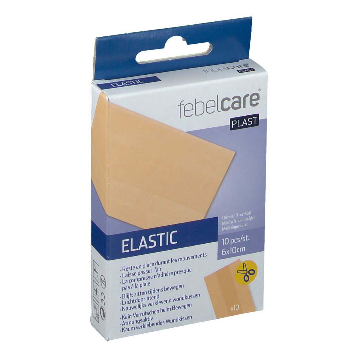 febelcare® Plast Elastic Pansement élastique non coupé 10 cm x 6 cm