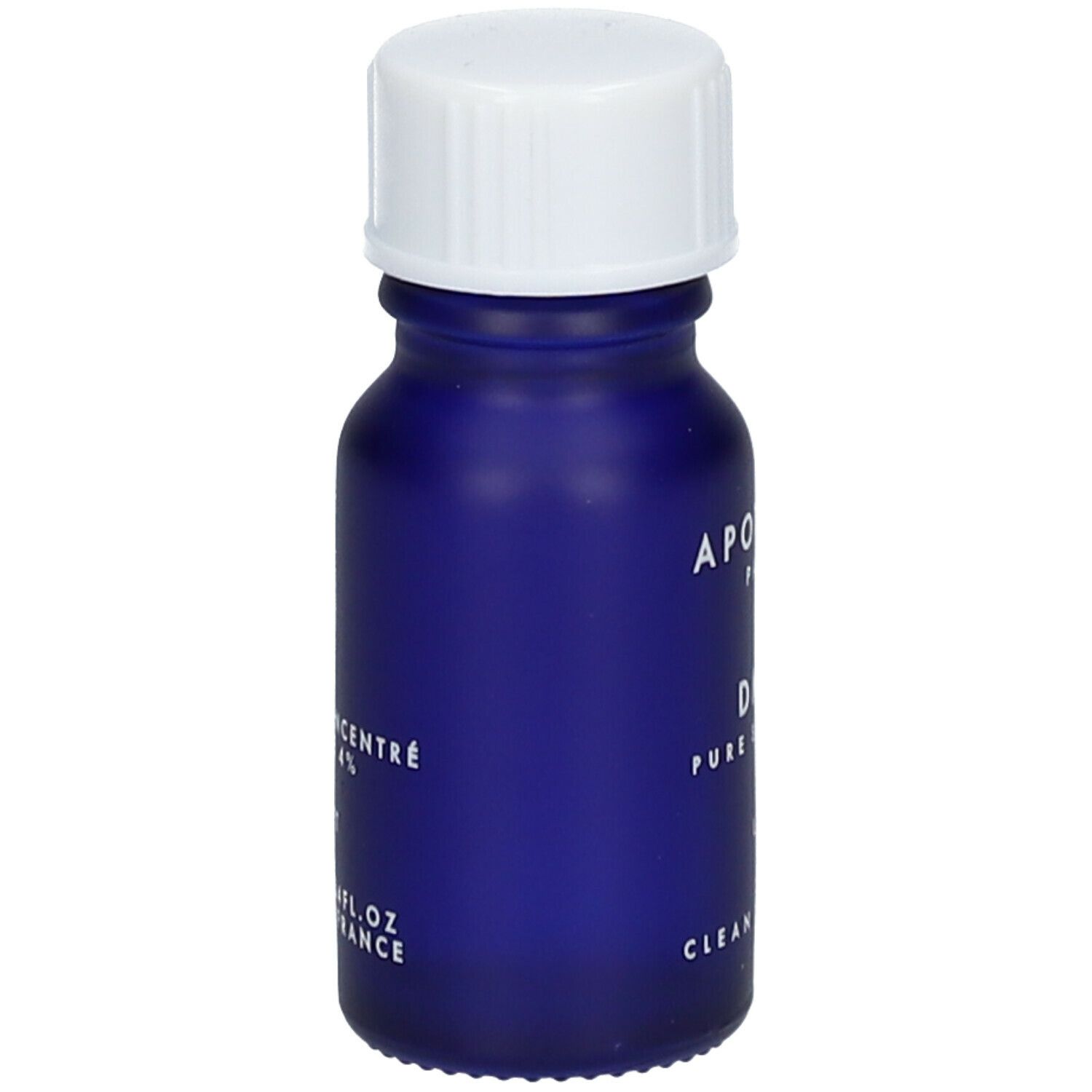 Flacon bleu avec bouchon blanc. Étiquette: APOT.CARE PARIS, DMAE Pure Serum 4%, LIFT, CLEAN SKINCARE.