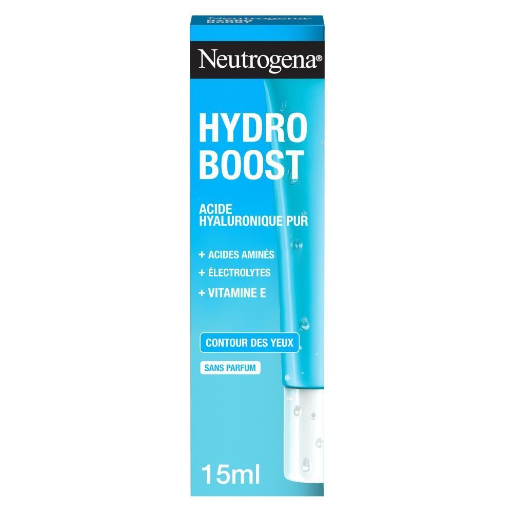 Neutrogena Hydro Boost crème yeux. Tube bleu, bouchon blanc. 15ml.