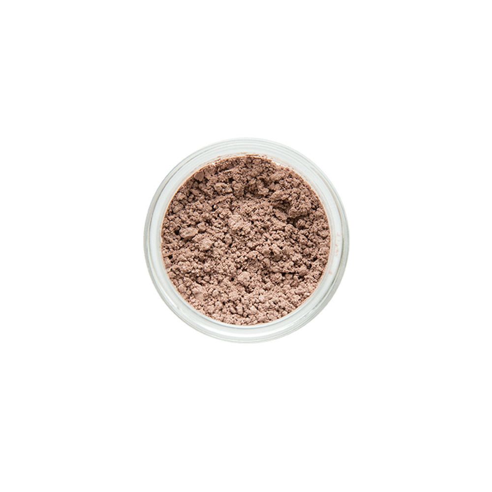 Vue de dessus du pot d'ombre à paupières. Ombre à paupières en poudre. Cent Pur Cent.
