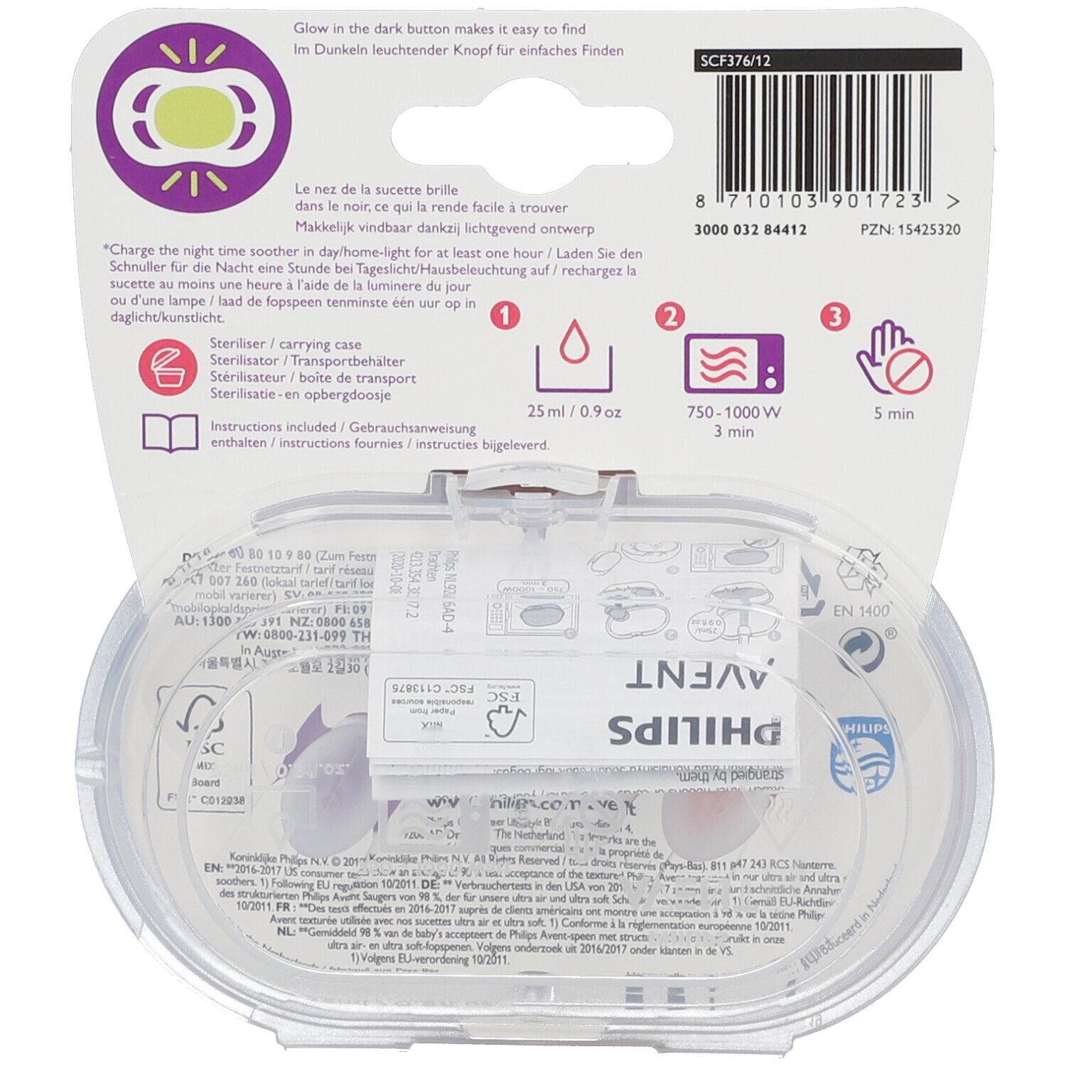Avent Schnuller Ultra Air Night Girl 0-6 Monate (Farbe nicht auswählbar)