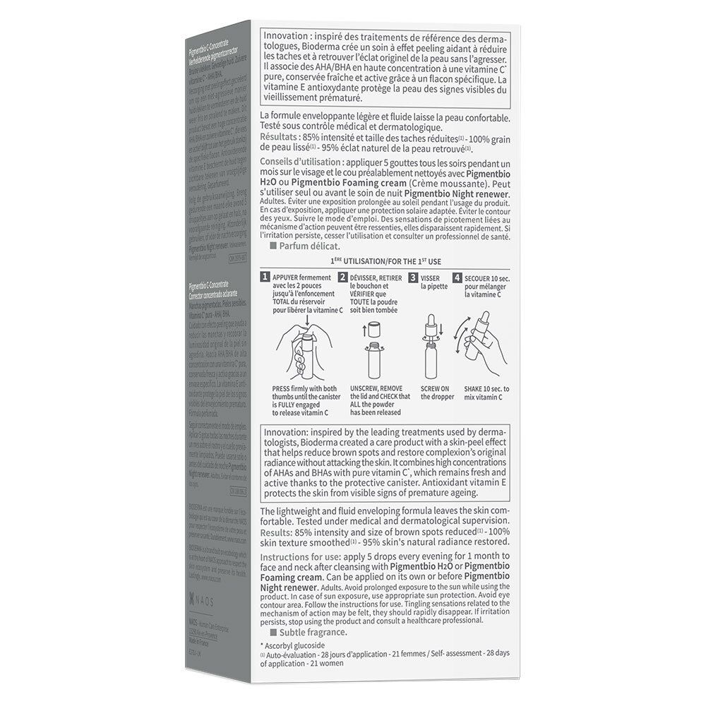 Dos de la boîte. Texte et illustrations pour l'utilisation du produit.