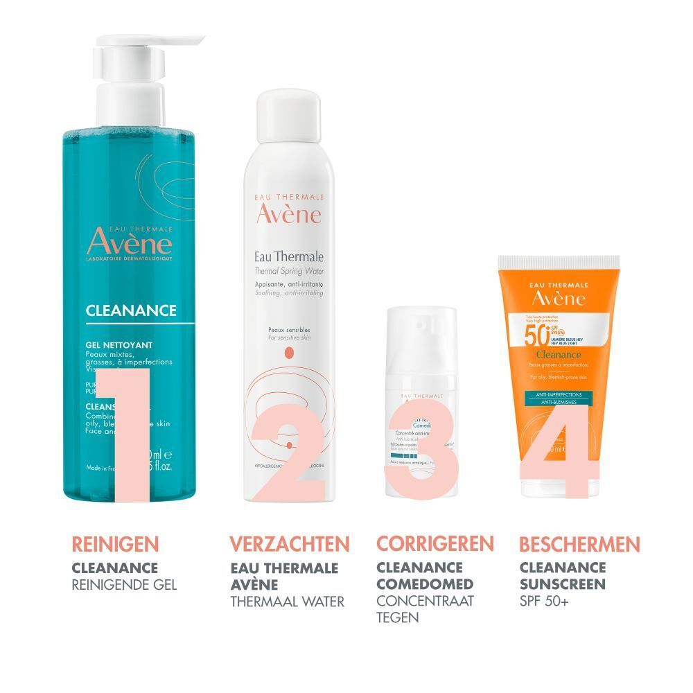 Reinigingsgelfles met tekst en illustraties.