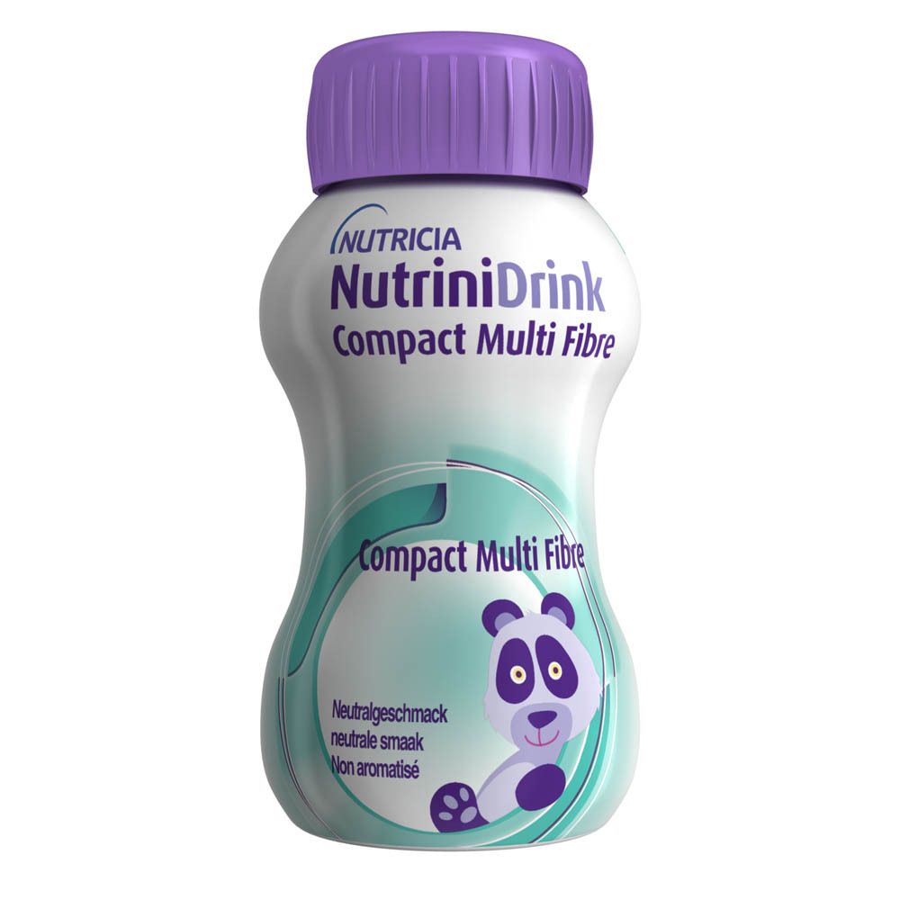 Bouteille NutriniDrink Compact Multi Fibre. Bouchon violet. Goût neutre. 125ml.