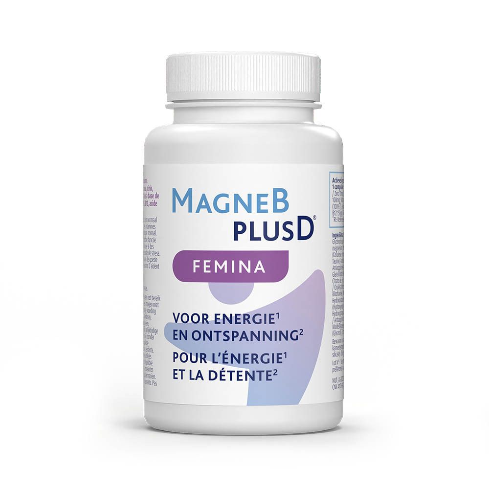 MagneBplusD® Femina | Energie & Ontspanning | Magnesium, Vitamine D, Vitamines B, zink en Selenium
