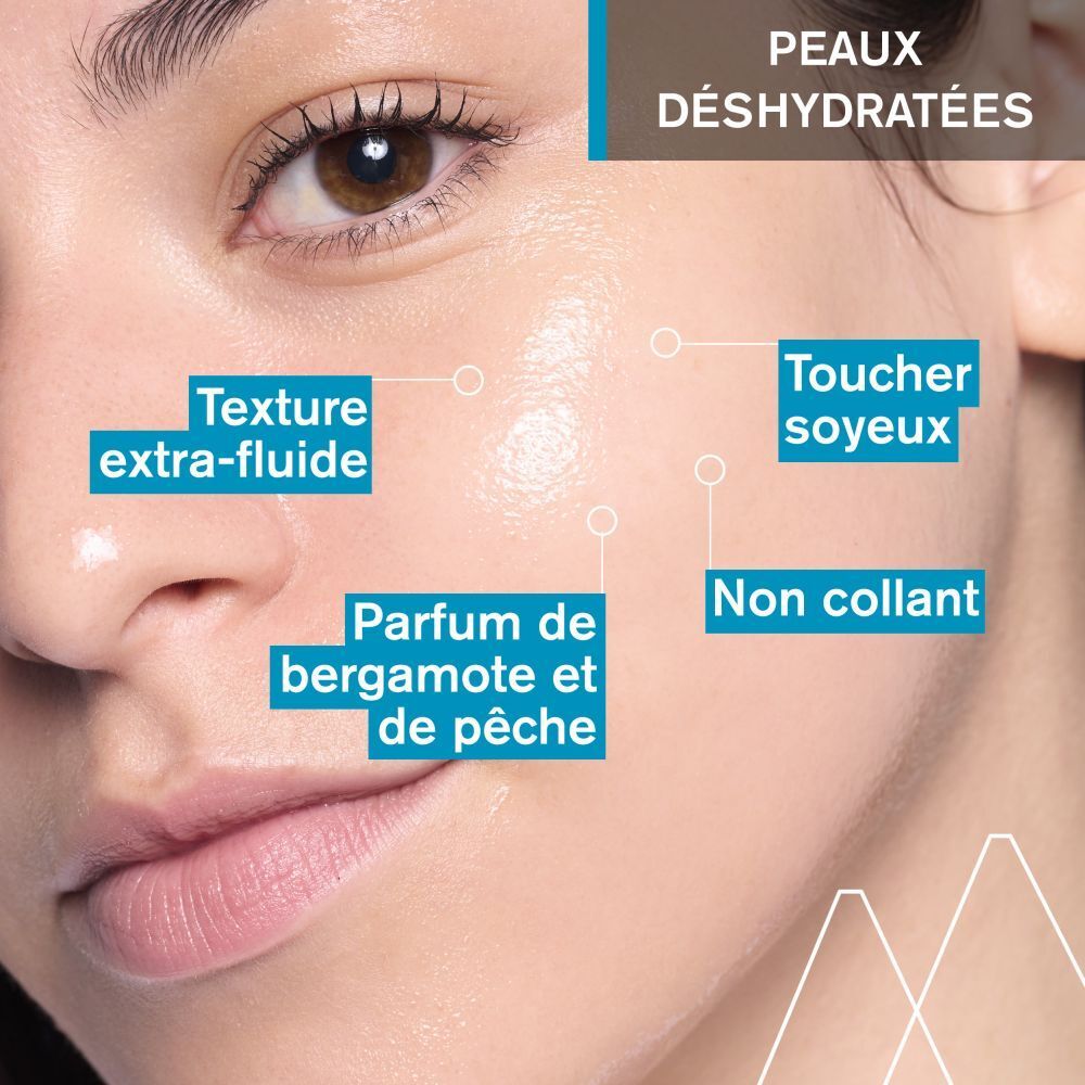 Uriage Eau Thermale Essence d'Eau Éclat. Produit et texte. Plus hydratant qu'un sérum après 24h.