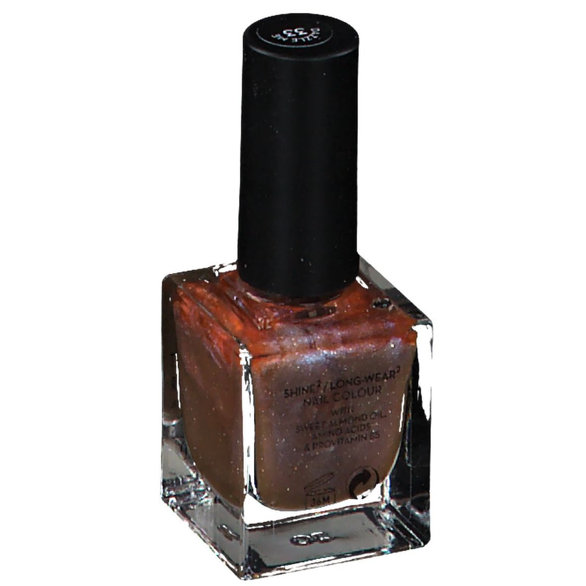 Korres Gel Effect Nagellack. Braune Nagellackflasche mit schwarzem Deckel. Farbcode 33. Text: Gel Effect Nail Colour.