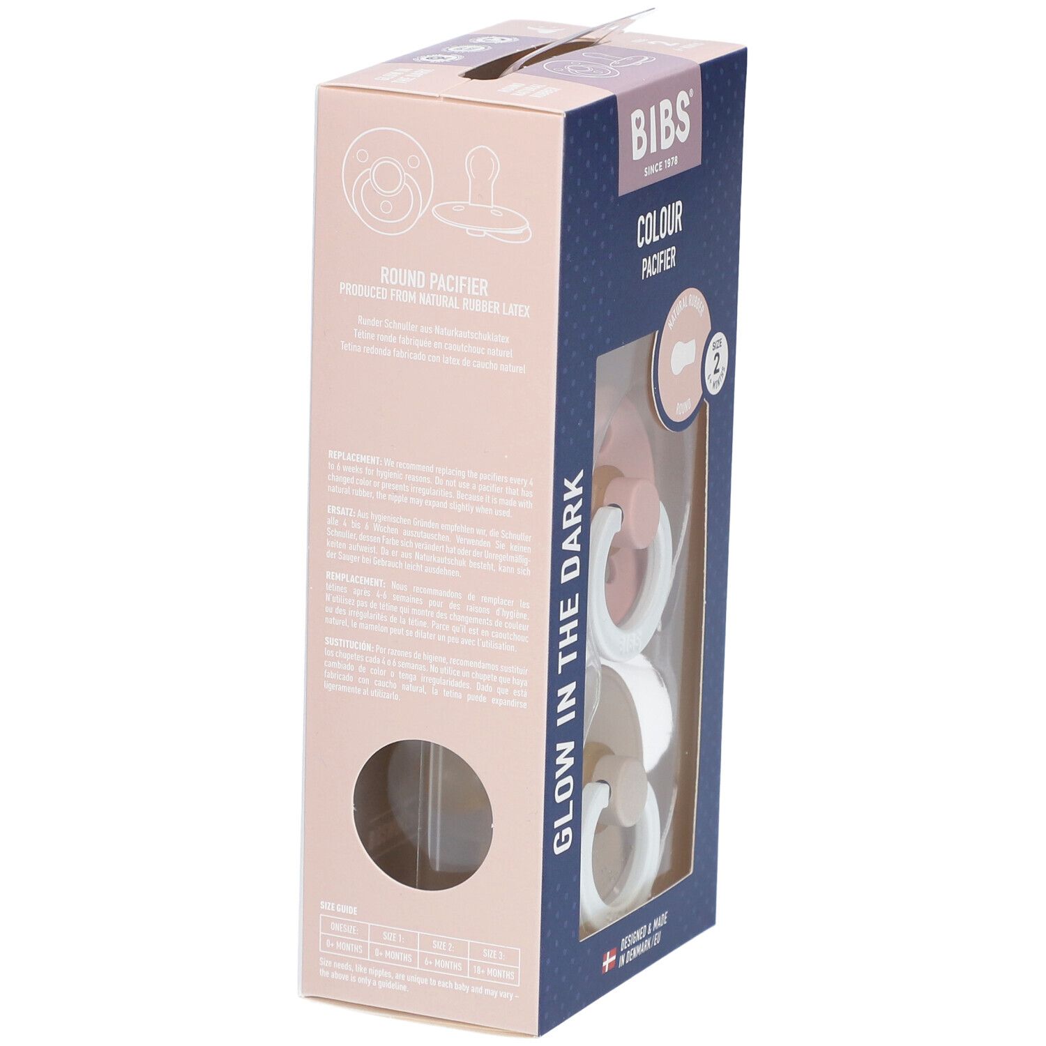 BIBS® Colour Night Collection Glow in the Dark Vanilla & Blush 618