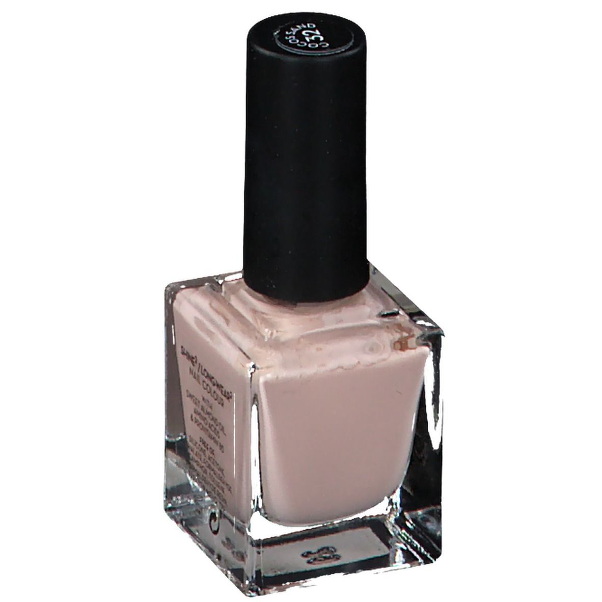 Vernis à ongles Korres Gel Effect. Flacon avec bouchon noir. Couleur beige clair. Inscription : Shine/Long-Wear Nail Colour. Numéro 326.