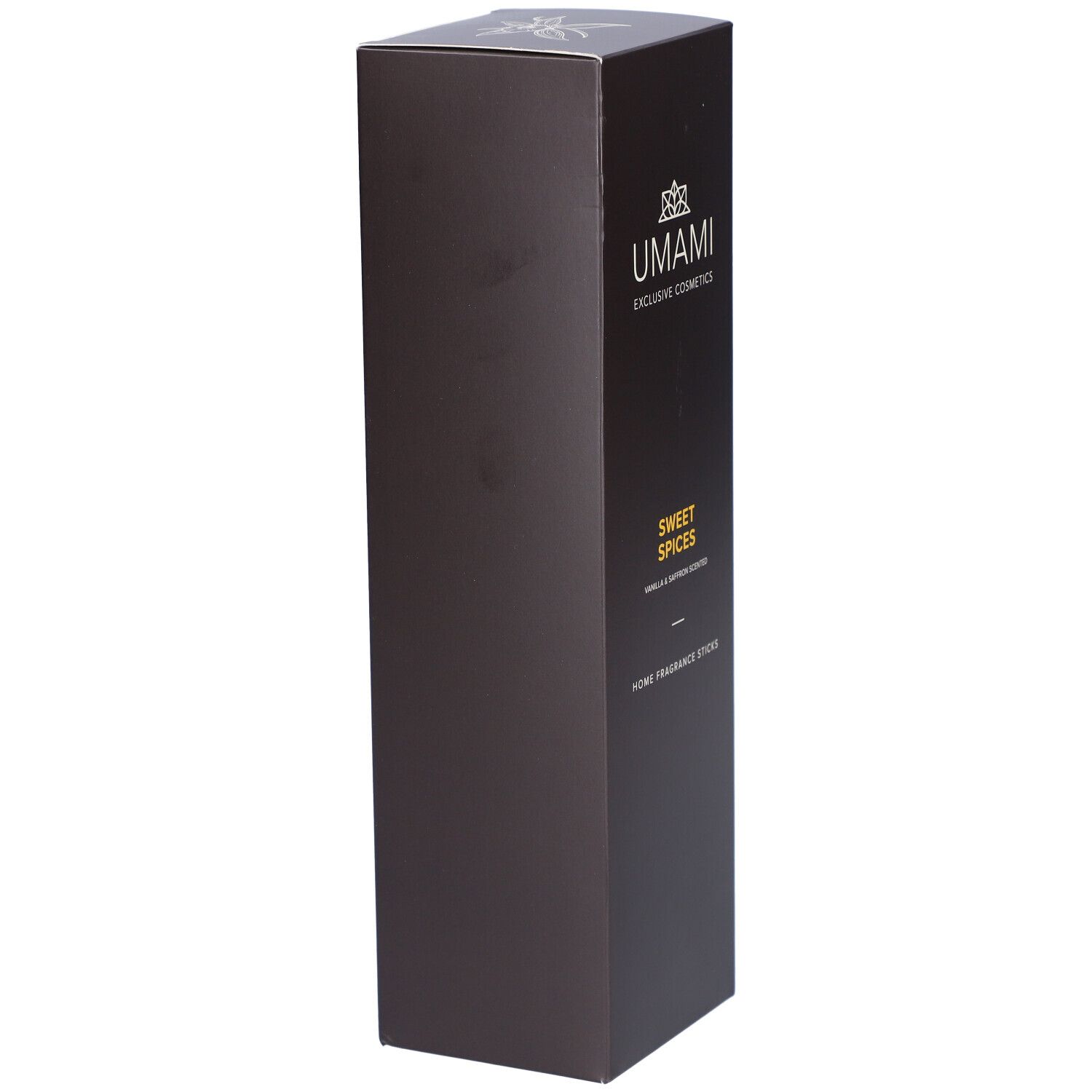 Dunkelbraune Umami Box für "Sweet Spices" Home Fragrance Diffuser.