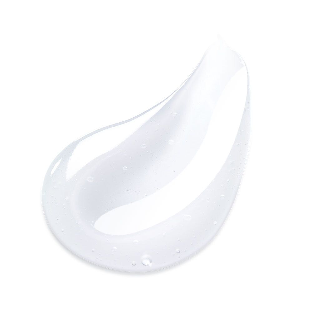 Échantillon de gel-crème. Texture claire, légèrement transparente. Sur fond blanc.