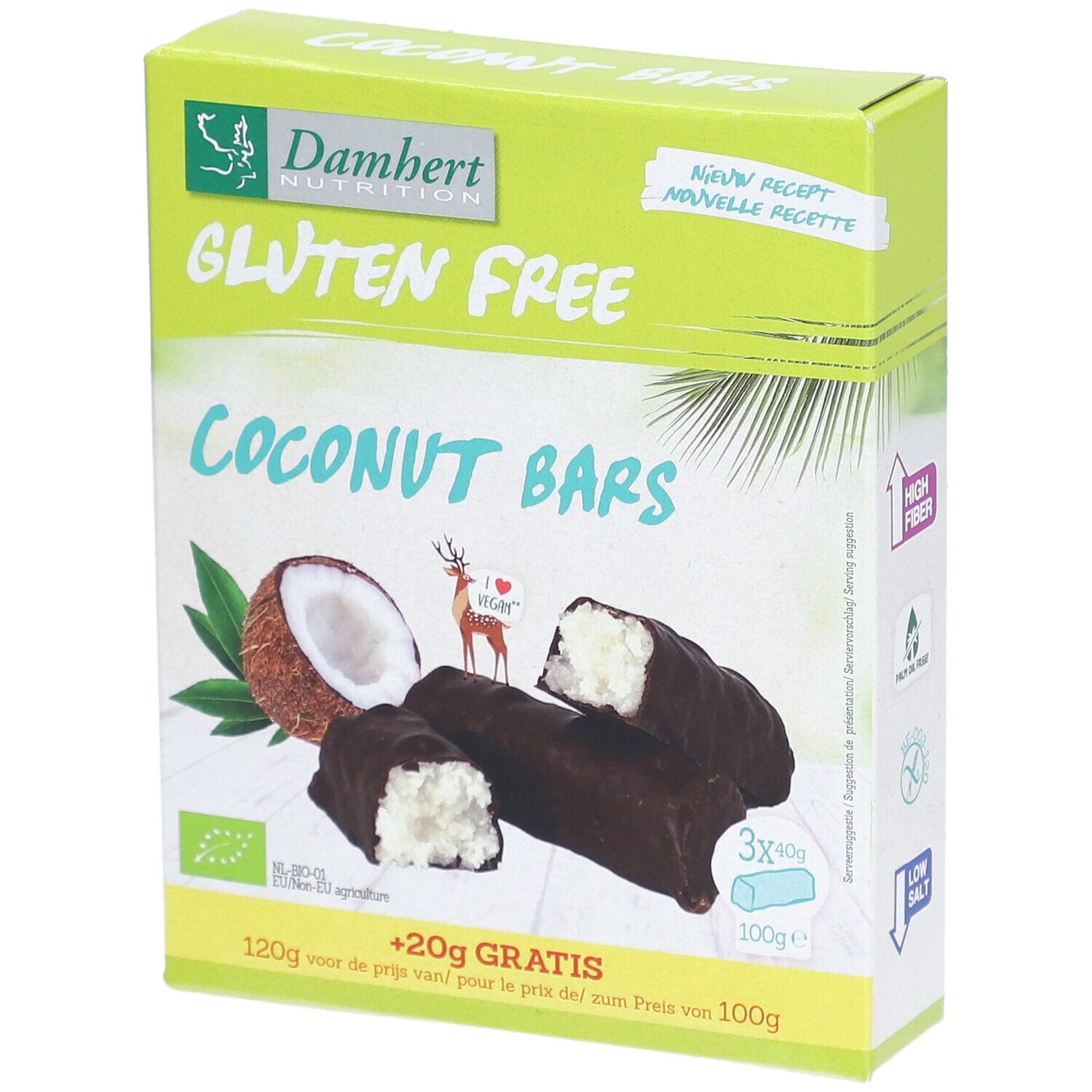 Damhert Kokosnussriegel Laktoe- und Glutenfrei