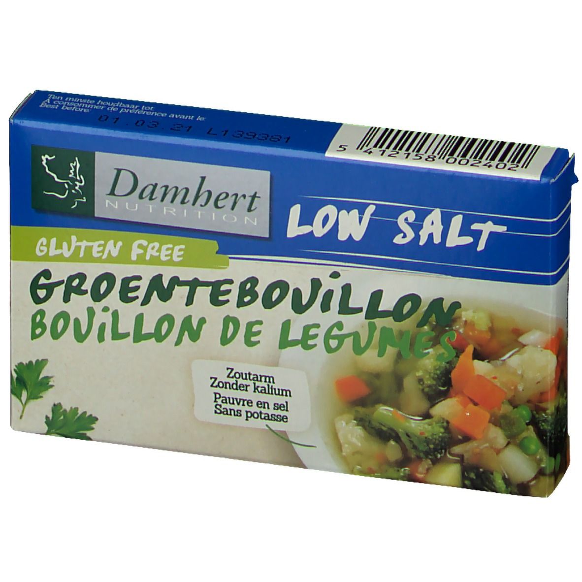 Damhert Low Salt Cubes bouillon sans gluten 64 g shoppharmacie.fr